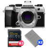 OM SYSTEM OM-5 Mark II Plata + 3 SanDisk 64GB Extreme PRO UHS-II SDXC + 2 OM System BLS-50-1