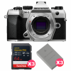 OM SYSTEM OM-5 Mark II Plata + 3 SanDisk 64GB Extreme PRO UHS-II SDXC + 3 OM System BLS-50-1