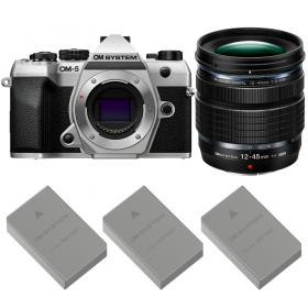 OM SYSTEM OM-5 Mark II Plata + 12-45mm f/4 PRO + 3 OM System BLS-50-1