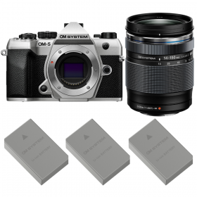 OM SYSTEM OM-5 Mark II Plata + 14-150mm f/4-5.6 II + 3 OM System BLS-50-1
