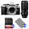OM SYSTEM OM-5 Mark II Silver + 100-400mm F5.0-6.3 IS II + 2 SanDisk 256GB Extreme PRO UHS-II SDXC + 2 OM System BLS-50-1