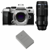 OM SYSTEM OM-5 Mark II Silver + 100-400mm F5.0-6.3 IS II + 1 OM System BLS-50-1