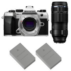 OM SYSTEM OM-5 Mark II Silver + 100-400mm F5.0-6.3 IS II + 2 OM System BLS-50-1