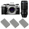 OM SYSTEM OM-5 Mark II Silver + 100-400mm F5.0-6.3 IS II + 3 OM System BLS-50-1