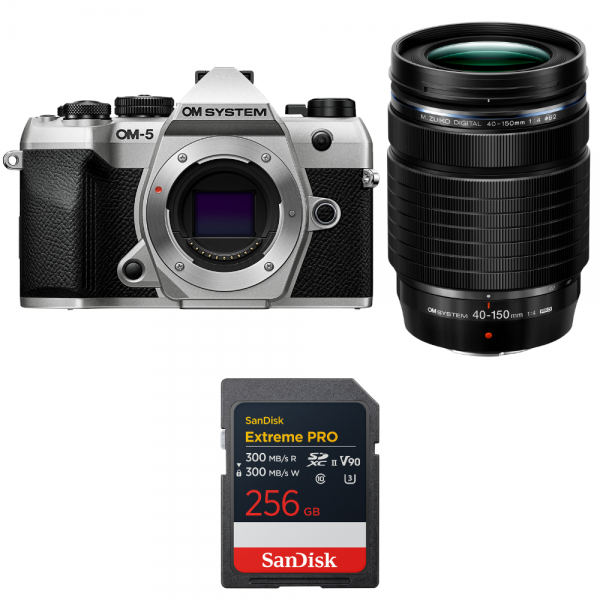 OM SYSTEM OM-5 Mark II Silver + 40-150mm f/4 PRO + 1 SanDisk 256GB Extreme PRO UHS-II SDXC-1