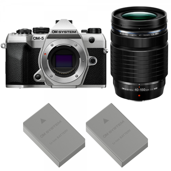 OM SYSTEM OM-5 Mark II Silver + 40-150mm f/4 PRO + 2 OM System BLS-50-1