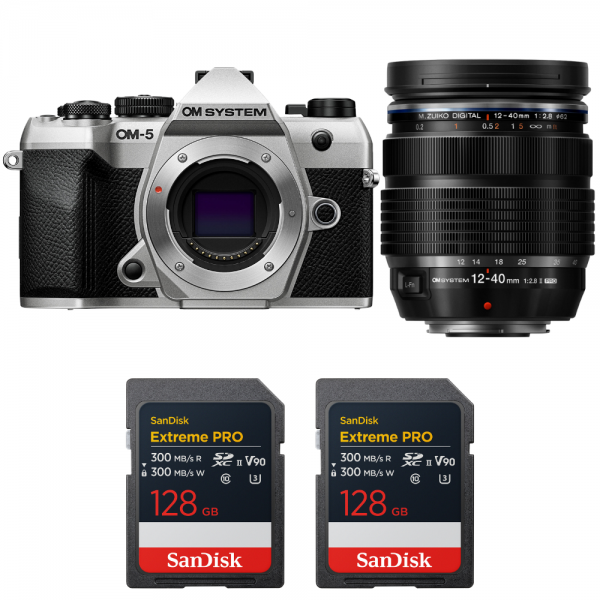 OM SYSTEM OM-5 Mark II Plata + 12-40mm f/2.8 PRO II + 2 SanDisk 128GB Extreme PRO UHS-II SDXC-1