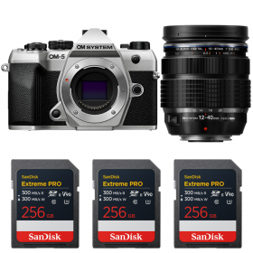 OM SYSTEM OM-5 Mark II Plata + 12-40mm f/2.8 PRO II + 3 SanDisk 256GB Extreme PRO UHS-II SDXC-1