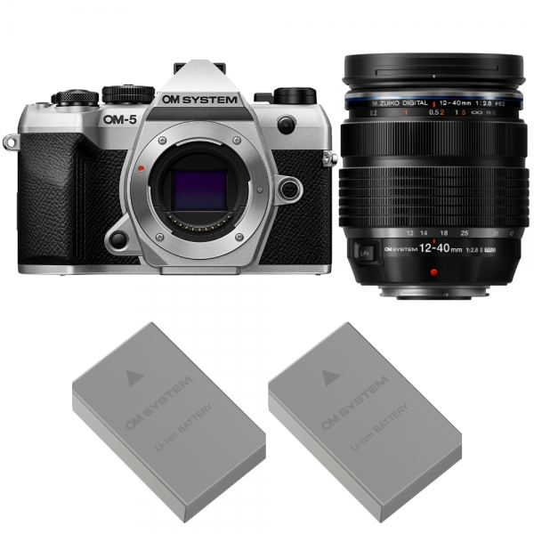 OM SYSTEM OM-5 Mark II Silver + 12-40mm f/2.8 PRO II + 2 OM System BLS-50-1