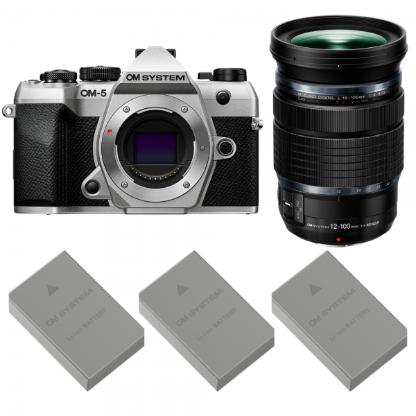 OM SYSTEM OM-5 Mark II Plata + 12-100mm f/4 IS PRO + 3 OM System BLS-50-1