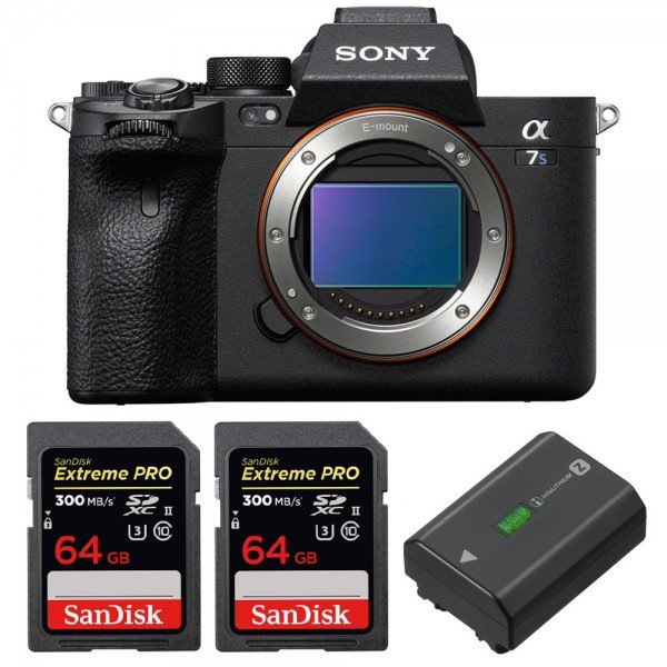 Sony A7S III Nu + 2 SanDisk 64GB Extreme PRO UHS-II SDXC 300 MB/s + 1 Sony NP-FZ100-1