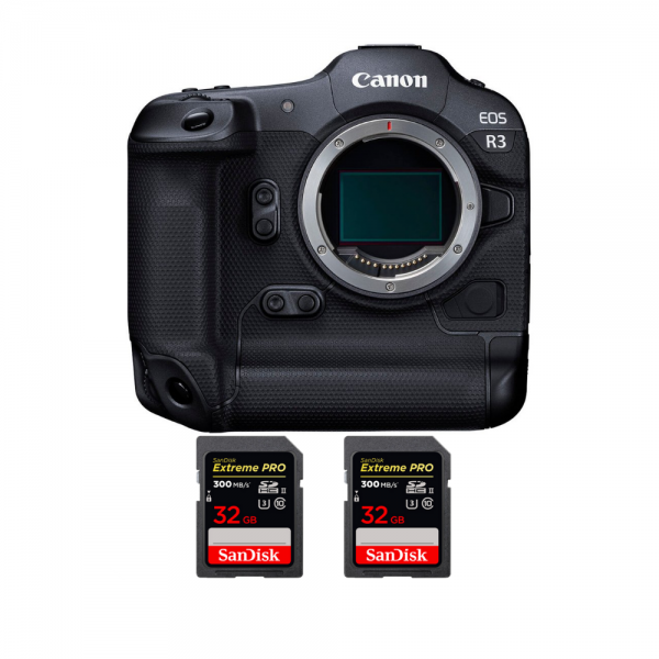 Canon EOS R3 Cuerpo + 2 SanDisk 32GB Extreme PRO UHS-II SDXC 300 MB/s - Camara mirrorless-1