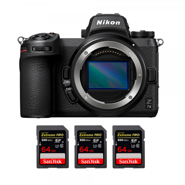 Nikon Z7 II Cuerpo + 3 SanDisk 64GB Extreme PRO UHS-II SDXC 300 MB/s - Camara mirrorless-1