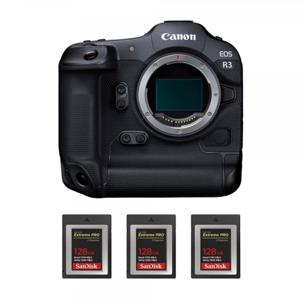 Canon EOS R3 Cuerpo + 3 SanDisk 128GB Extreme PRO CFexpress Type B-1