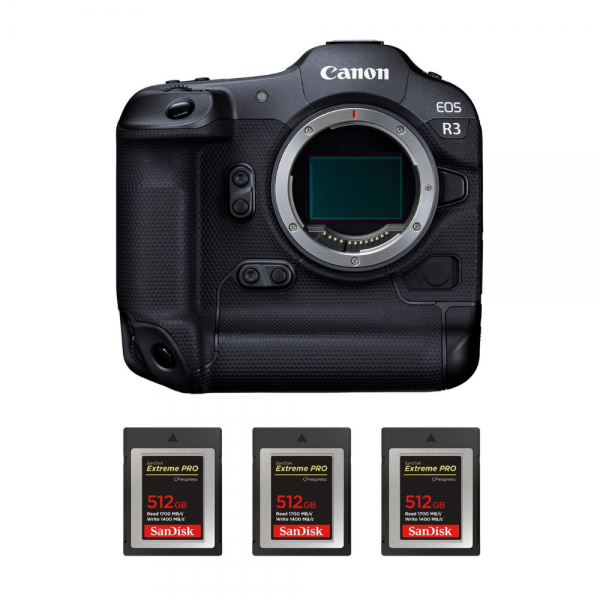 Canon EOS R3 Nu + 3 SanDisk 512GB Extreme PRO CFexpress Type B-1