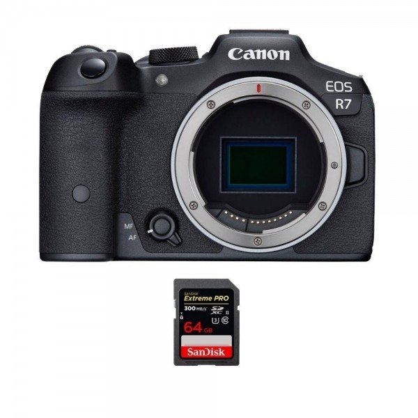 Canon EOS R7 + 1 SanDisk 64 GB Extreme PRO UHS-II SDXC 300 MB/s - Camara mirrorless-1