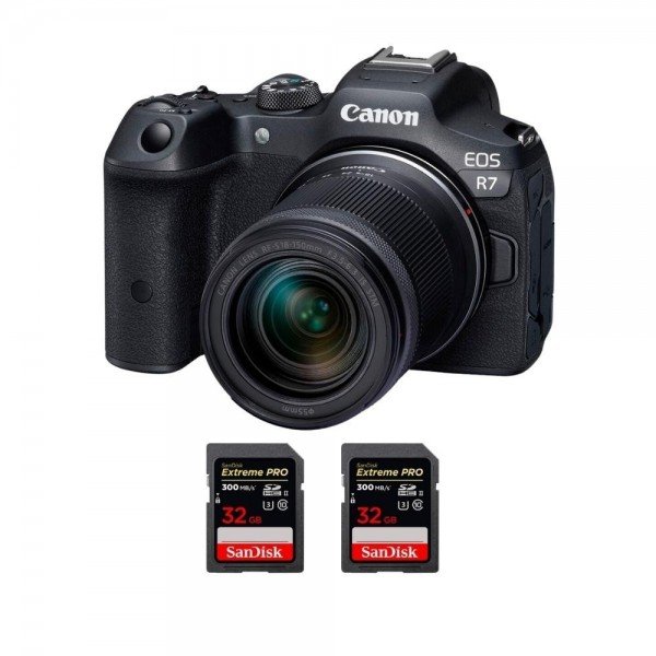 Canon EOS R7 + RF-S 18-150mm STM + 2 SanDisk 32GB Extreme PRO UHS-II SDXC 300 MB/s-1