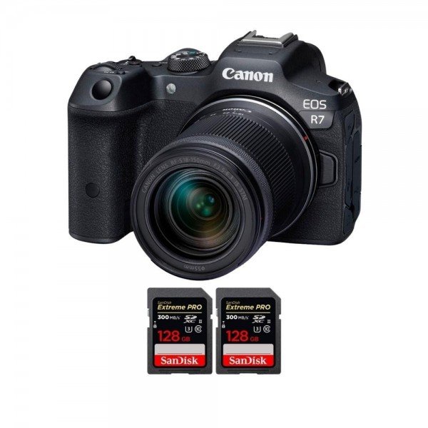 Canon EOS R7 + RF-S 18-150mm STM + 2 SanDisk 128GB Extreme PRO UHS-II SDXC 300 MB/s-1
