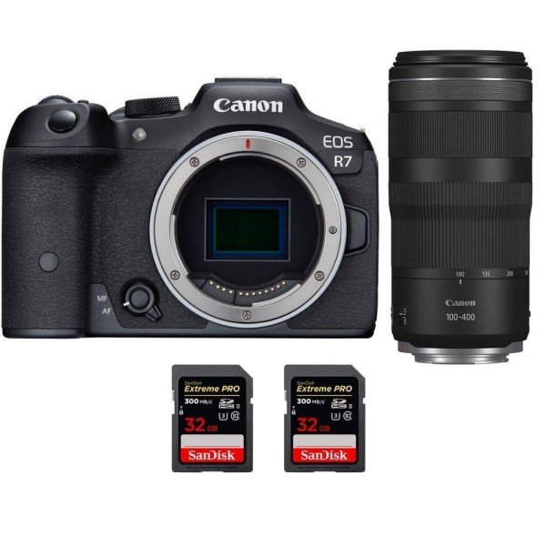 Canon EOS R7 + RF 100-400mm IS + 2 SanDisk 32GB Extreme PRO UHS-II SDXC 300 MB/s - Camara mirrorless-1