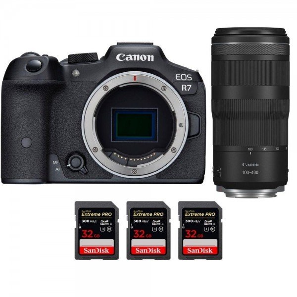 Canon EOS R7 + RF 100-400mm IS + 3 SanDisk 32GB Extreme PRO UHS-II SDXC 300 MB/s - Camara mirrorless-1