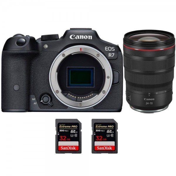 Canon EOS R7 + RF 24-70 mm F2.8 L IS USM + 2 SanDisk 32 GB Extreme PRO UHS-II SDXC 300 MB/s - Camara mirrorless-1