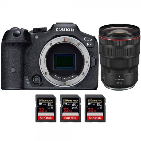 Canon EOS R7 + RF 24-70mm F2.8 L IS USM + 3 SanDisk 32GB Extreme PRO UHS-II SDXC 300 MB/s - Camara mirrorless-1