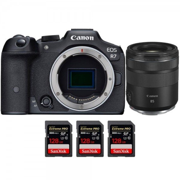Canon EOS R7 + RF 85mm F2 Macro IS STM + 3 SanDisk 128GB Extreme PRO UHS-II SDXC 300 MB/s - Camara mirrorless-1
