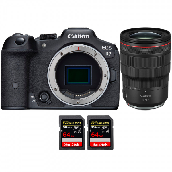Canon EOS R7 + RF 15-35 mm F2.8 L IS USM + 2 SanDisk 64 GB Extreme PRO UHS-II SDXC 300 MB/s - Camara mirrorless-1