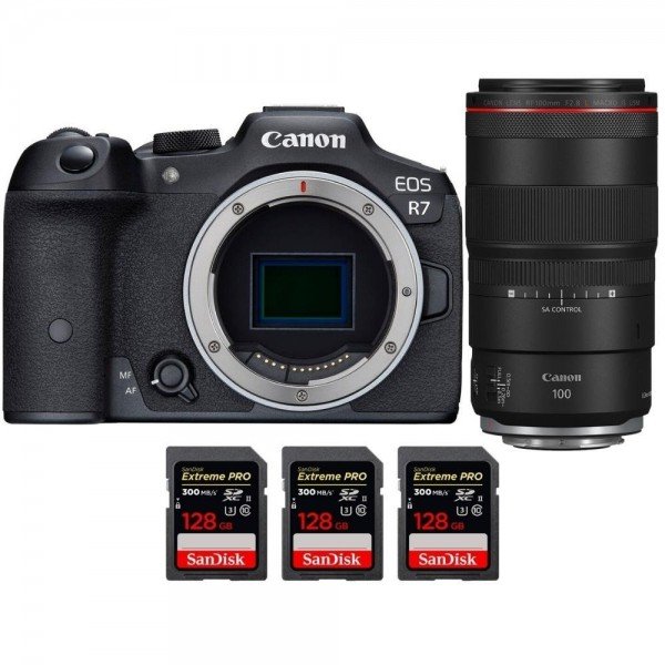 Canon EOS R7 + RF 100mm F2.8 L Macro IS USM + 3 SanDisk 128GB Extreme PRO UHS-II SDXC 300 MB/s-1