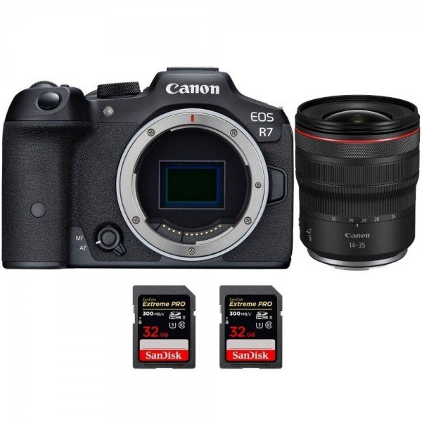 Canon EOS R7 + RF 14-35mm F4 L IS USM + 2 SanDisk 32GB Extreme PRO UHS-II SDXC 300 MB/s - Camara mirrorless-1