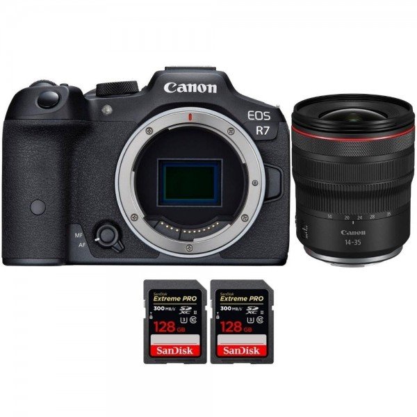 Canon EOS R7 + RF 14-35mm F4 L IS USM + 2 SanDisk 128GB Extreme PRO UHS-II SDXC 300 MB/s-1