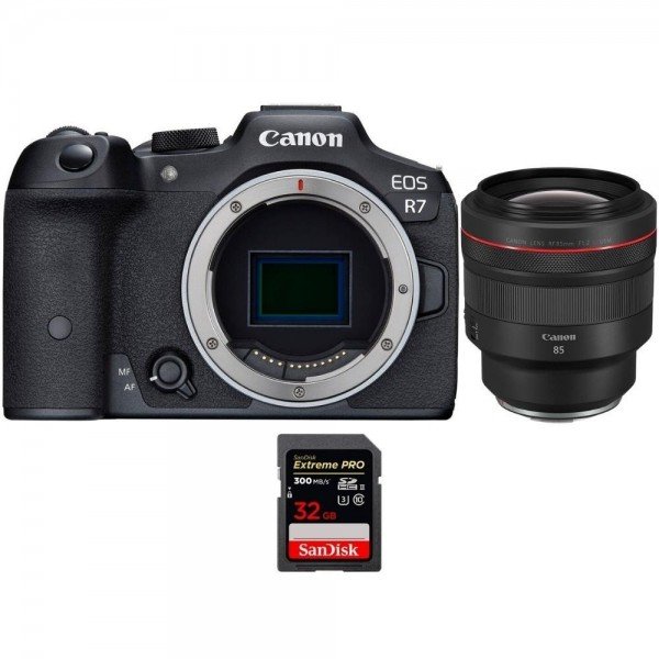 Canon EOS R7 + RF 85mm F1.2 L USM + 1 SanDisk 32GB Extreme PRO UHS-II SDXC 300 MB/s - Camara mirrorless-1