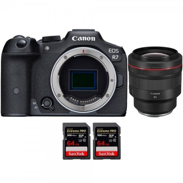 Canon EOS R7 + RF 85mm F1.2 L USM + 2 SanDisk 64GB Extreme PRO UHS-II SDXC 300 MB/s - Camara mirrorless-1