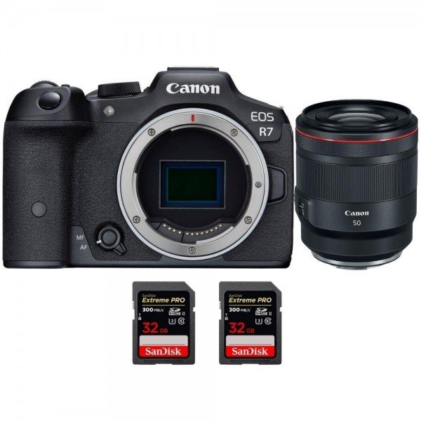 Canon EOS R7 + RF 50mm F1.2 L USM + 2 SanDisk 32GB Extreme PRO UHS-II SDXC 300 MB/s - Camara mirrorless-1