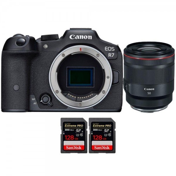 Canon EOS R7 + RF 50mm F1.2 L USM + 2 SanDisk 128GB Extreme PRO UHS-II SDXC 300 MB/s - Camara mirrorless-1