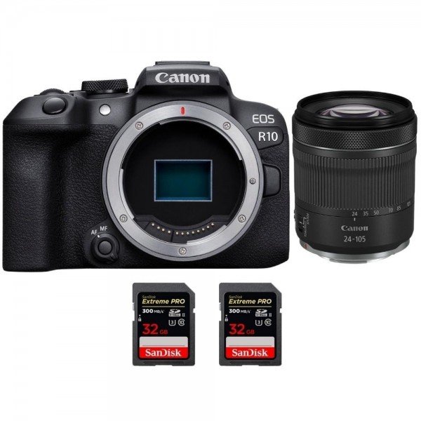 Canon EOS R10 + RF 24-105mm F4-7.1 IS STM + 2 SanDisk 32GB Extreme PRO UHS-II SDXC 300 MB/s APS-C-1