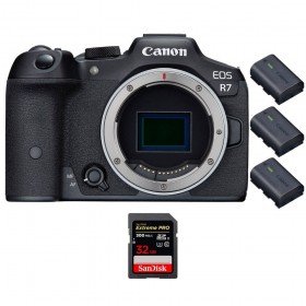 Canon EOS R7 + 1 SanDisk 32GB Extreme PRO UHS-II SDXC 300 MB/s + 3 Canon LP-E6NH-1
