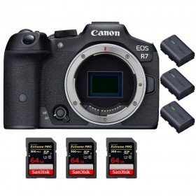 Canon EOS R7 + 3 SanDisk 64GB Extreme PRO UHS-II SDXC 300 MB/s + 3 Canon LP-E6NH - Camara mirrorless-1
