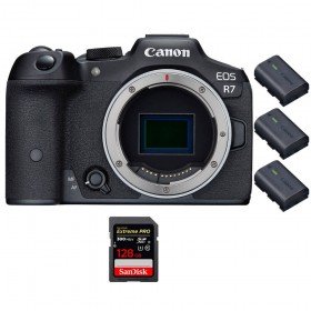 Canon EOS R7 + 1 SanDisk 128GB Extreme PRO UHS-II SDXC 300 MB/s + 3 Canon LP-E6NH-1