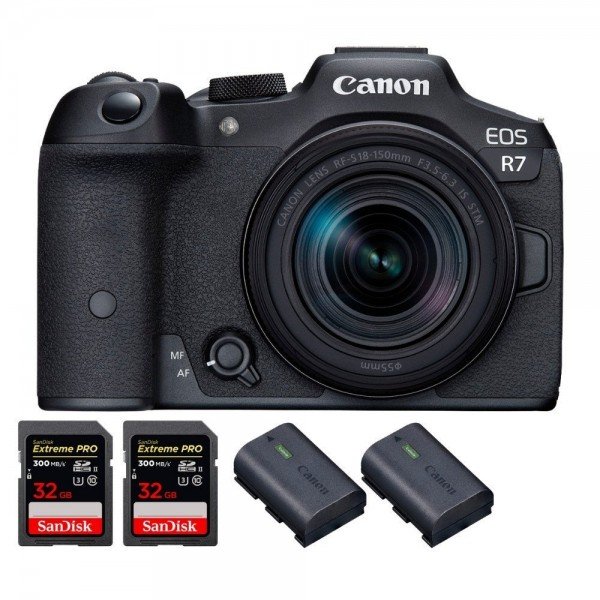 Canon EOS R7 + RF-S 18-150mm STM + 2 SanDisk 32GB Extreme PRO UHS-II SDXC 300 MB/s + 2 Canon LP-E6NH - Camara mirrorless-1