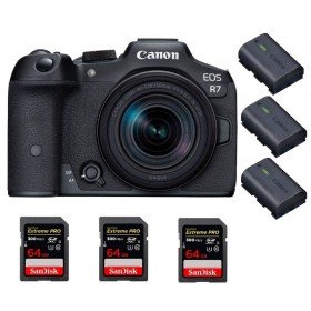 Canon EOS R7 + RF-S 18-150mm STM + 3 SanDisk 64GB Extreme PRO UHS-II SDXC 300 MB/s + 3 Canon LP-E6NH - Camara mirrorless-1
