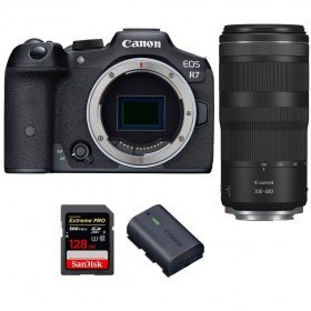 Canon EOS R7 + RF 100-400mm IS + 1 SanDisk 128GB Extreme PRO UHS-II SDXC 300 MB/s + 1 Canon LP-E6NH - Camara mirrorless-1