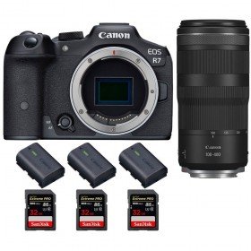Canon EOS R7 + RF 100-400mm IS + 3 SanDisk 32GB Extreme PRO UHS-II SDXC 300 MB/s + 3 Canon LP-E6NH - Camara mirrorless-1