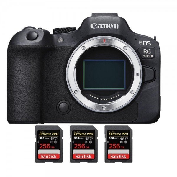 Canon EOS R6 Mark II + 3 SanDisk 256GB Extreme PRO UHS-II SDXC 300 MB/s-1