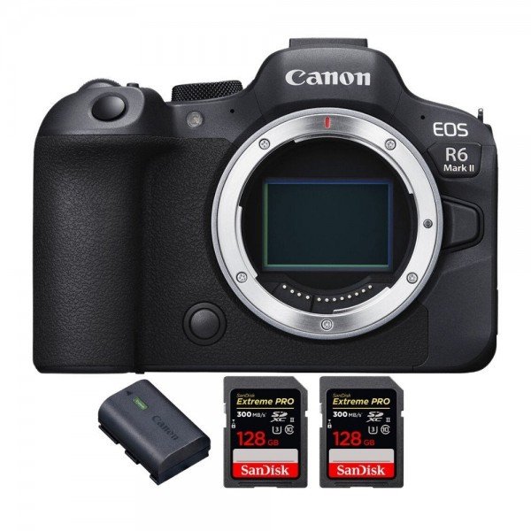 Canon EOS R6 Mark II + 2 SanDisk 128GB Extreme PRO UHS-II 300 MB/s + 1 Canon LP-E6NH - Camara mirrorless-1