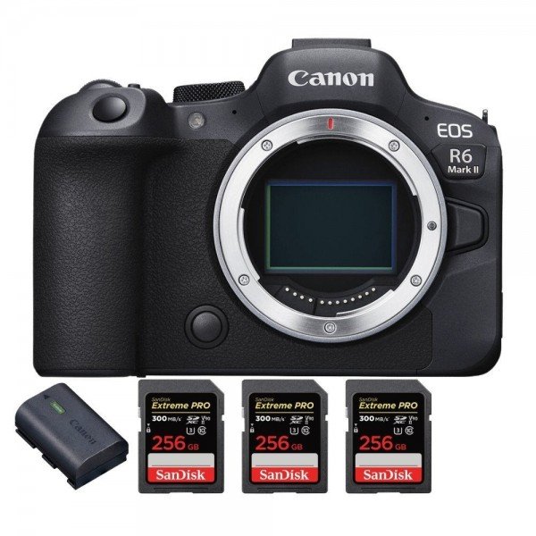 Canon EOS R6 Mark II + 3 SanDisk 256GB Extreme PRO UHS-II 300 MB/s + 1 Canon LP-E6NH - Camara mirrorless-1