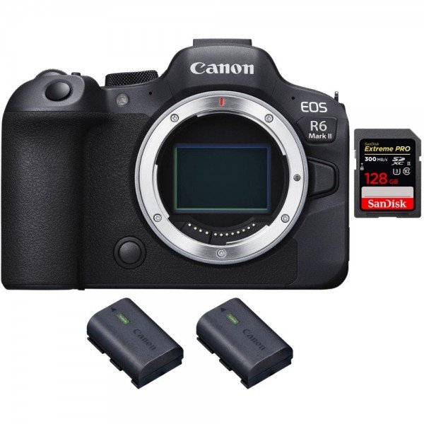 Canon EOS R6 Mark II + 1 SanDisk 128GB Extreme PRO UHS-II 300 MB/s + 2 Canon LP-E6NH - Camara mirrorless-1