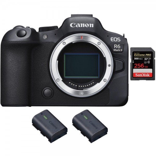 Canon EOS R6 Mark II + 1 SanDisk 256GB Extreme PRO UHS-II 300 MB/s + 2 Canon LP-E6NH-1