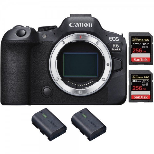 Canon EOS R6 Mark II + 2 SanDisk 256GB Extreme PRO UHS-II 300 MB/s + 2 Canon LP-E6NH - Camara mirrorless-1