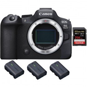 Canon EOS R6 Mark II + 1 SanDisk 256GB Extreme PRO UHS-II 300 MB/s + 3 Canon LP-E6NH - Full Frame Mirrorless Camera-1